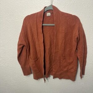 Orange cardigan with pockets